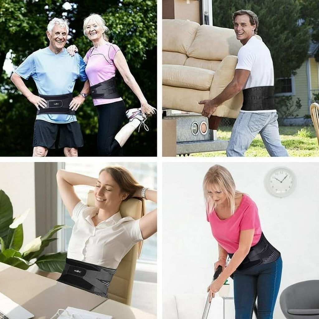 Back Braces for Lower Back Pain Relief with 6 Stays Breathable Back Support Belt for Men/Women for work Anti-skid lumbar support belt with 16-hole Mesh for sciatica(L)