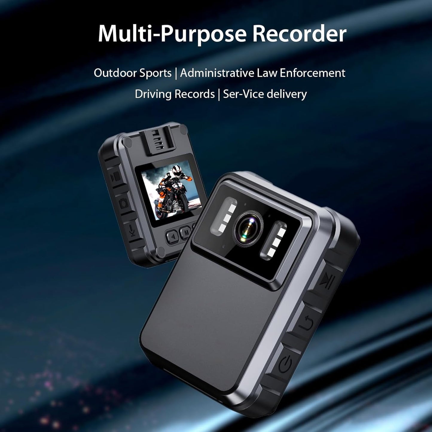 Police Body Cameras with Audio and Video Recording Body Mounted Video Camera Built-in 64GB Personal Wearable Cam with 2.0” Screen Night Vision IP65 for Police Law Enforcement Security(No Wifi)