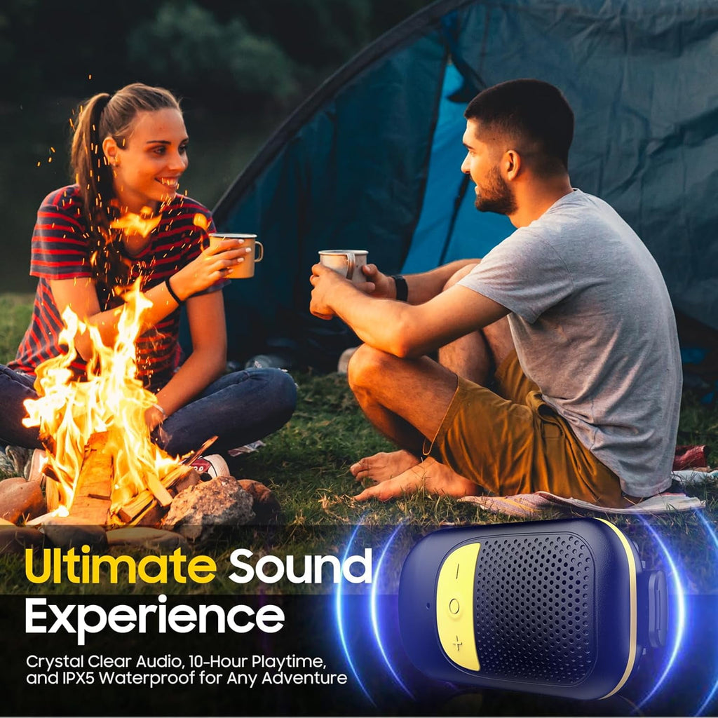 Wearable Bluetooth Speaker Clip-On Portable Speaker with Built-in Mics for Hands-Free Music and Calls Up to 10 Hours Battery Life Mini Outdoor Waterproof Speaker Gifts for Women/Men - Black