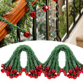 25 Pack Christmas Garland Ties with Bells, 20 Inch Decorative Twist Ties for Garland, Wreath, Stair Railing, Banister, Mantel, Front Door, Reusable Flexible Holiday Christmas Decorating Supplies, Red