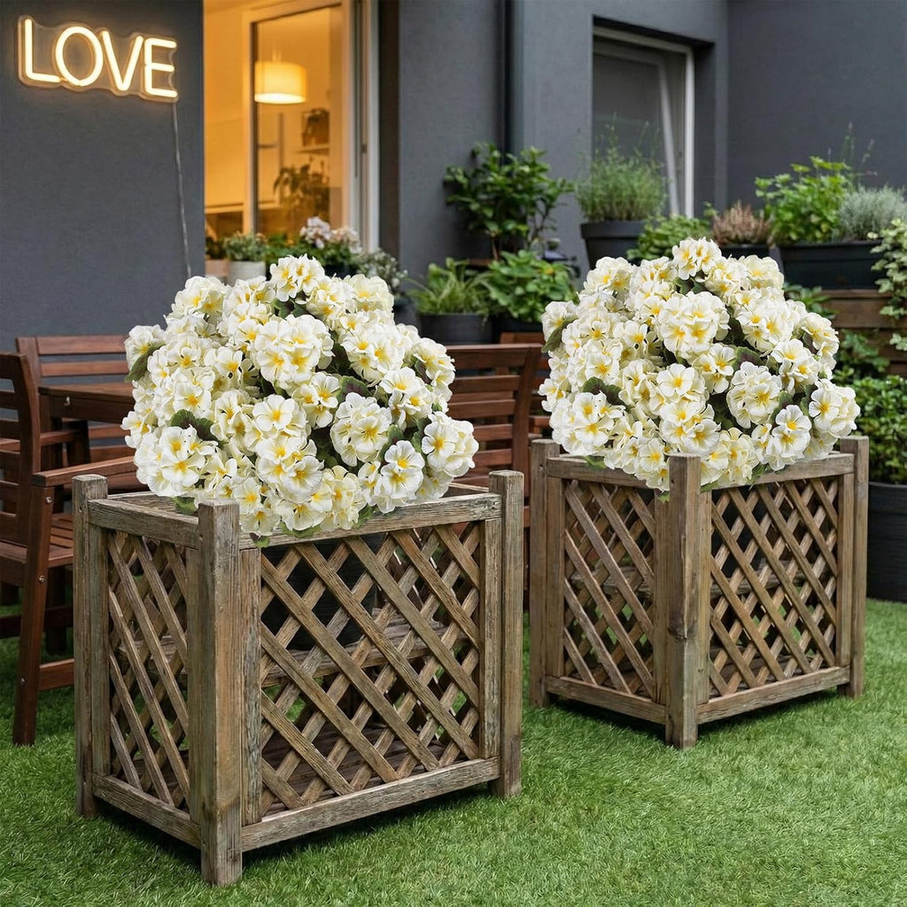 XEAZON Artificial Fake Flowers for Outdoors Decoration 6 Bundles Silk Geraniums Flower UV Resistant Look Real Faux Plants for Spring Summer Garden Porch Patio Window Box Balcony Planters Home Decor