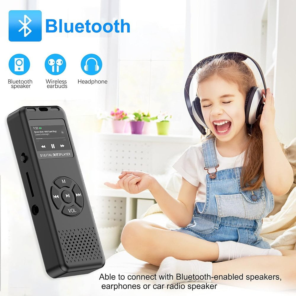 MUSICOZY 128GB MP3 Player Portable Music Player with Built-in Speaker Hi-Fi Lossless Sound Music MP3 Player for Voice Recorder FM Radio E-Book AB Repeat mode with Earphones for Kids Running Walking