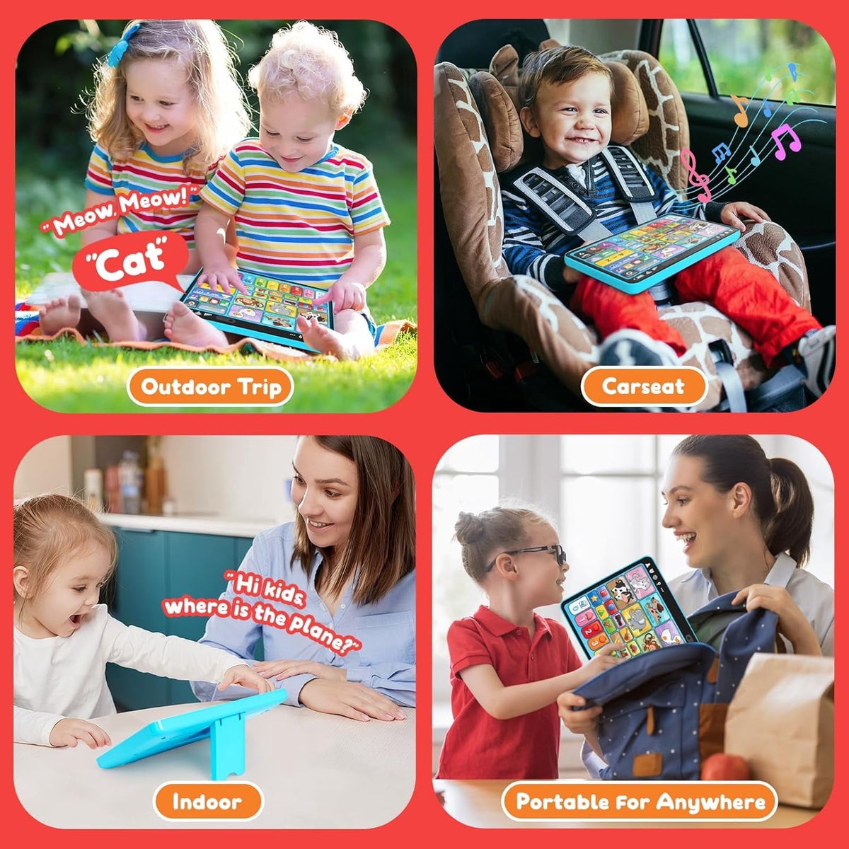 Learning Tablet for Toddlers 1-3 Trilingual Learning Toys–New Version Educational Toy with Sounds&Speech Therapy–Early Development Gifts for 1 Year Old Boys Girls Ages 12-18 Months to 2-3 Years Gift