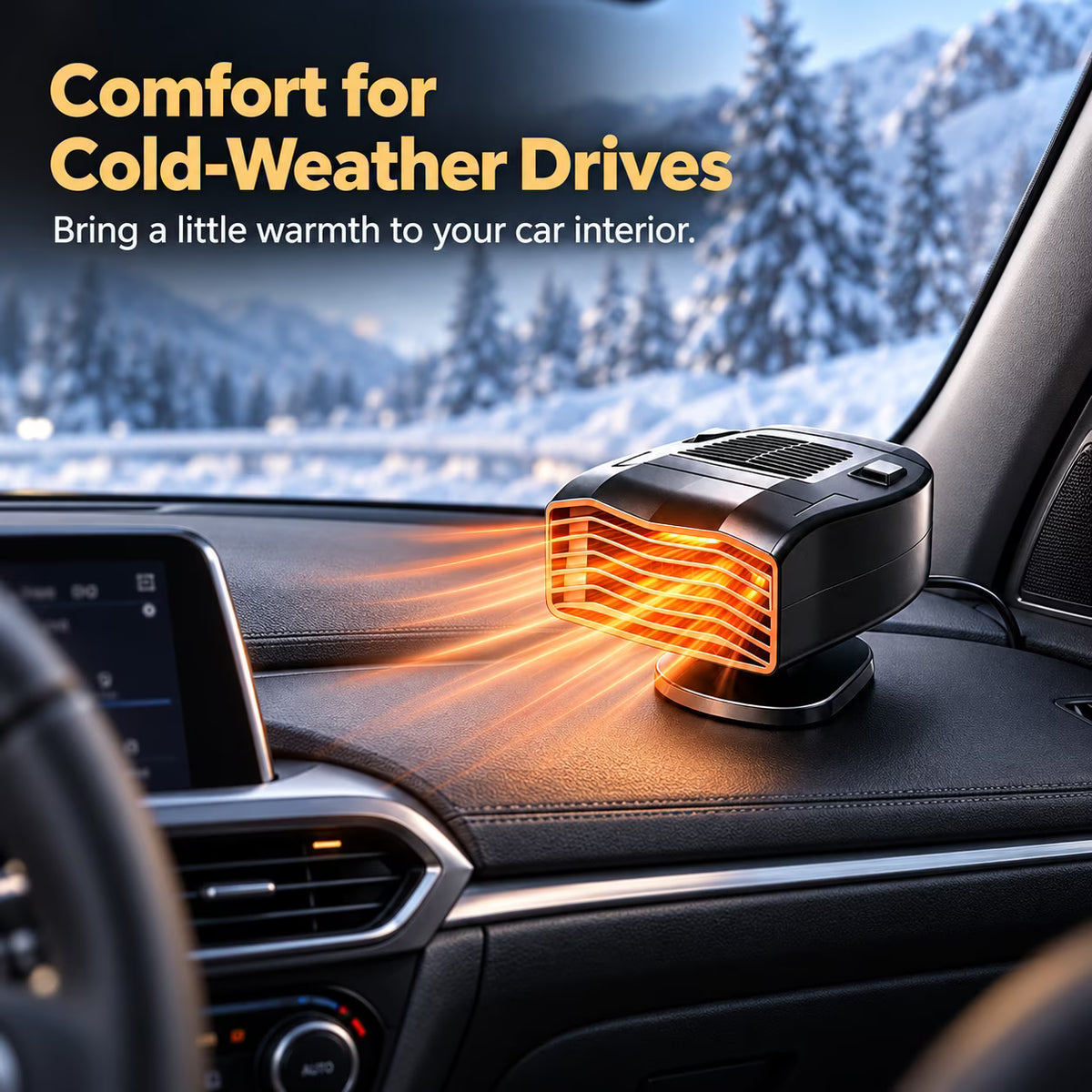 Portable Car Heater, 2 in 1 Fast Heating Cooling Auto Fan,12V/140W Windshield Defogger Window Defroster, 360 Degree Rotation Automobile Defogger Fan, Car Heater Cigarette Lighter Plugs for Car Trucks