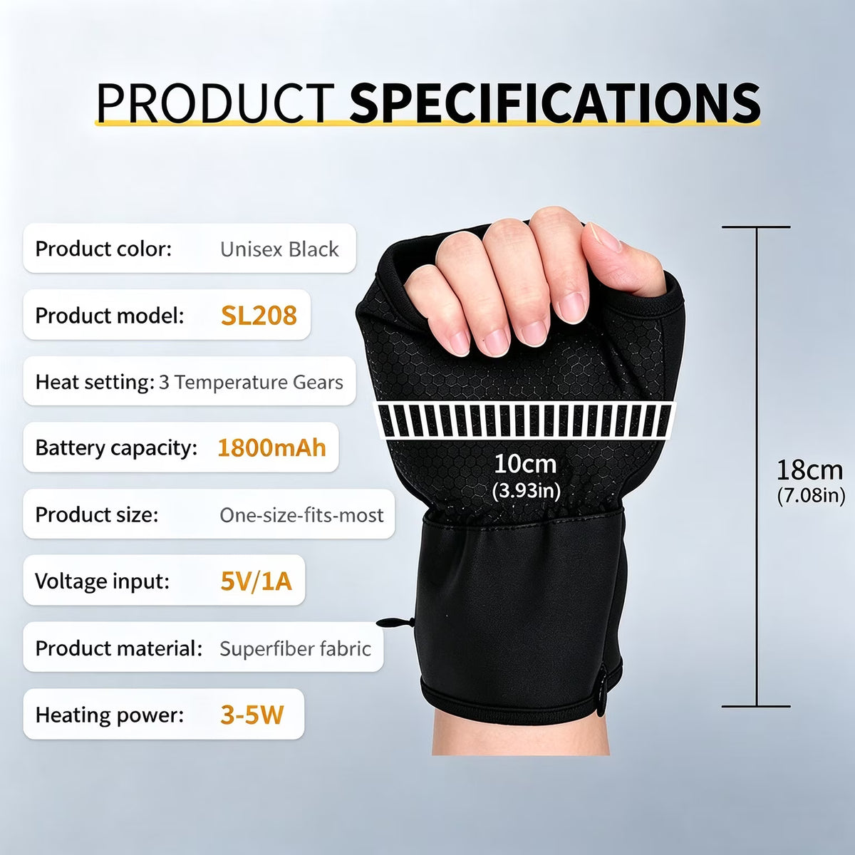 Heated Gloves Rechargeable-Smart Thermostatic Heated Fingerless Gloves Heat Up to 131℉,Portable Heating Glove with Digital Display,3 Temperature Settings for Hiking Skiing Cycling,Gifts for Women Man