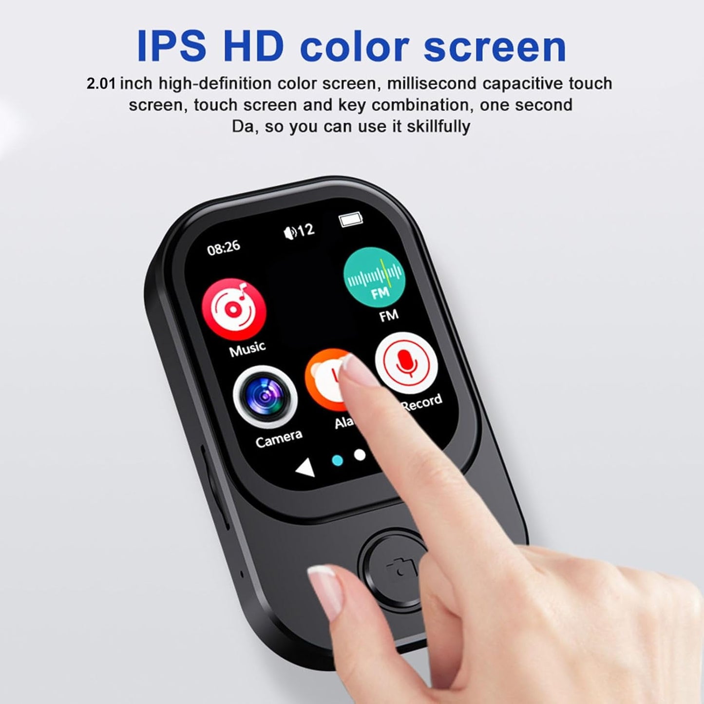 64GB Mini MP3 Player with Camera Bluetooth Mp3 Mp4 Music Player 2.0 IPS Touch Screen Android Player with Speaker FM Radio MP3 Player with E Book Alarm Clock Stopwatch Walkmen Player for Sports Travel