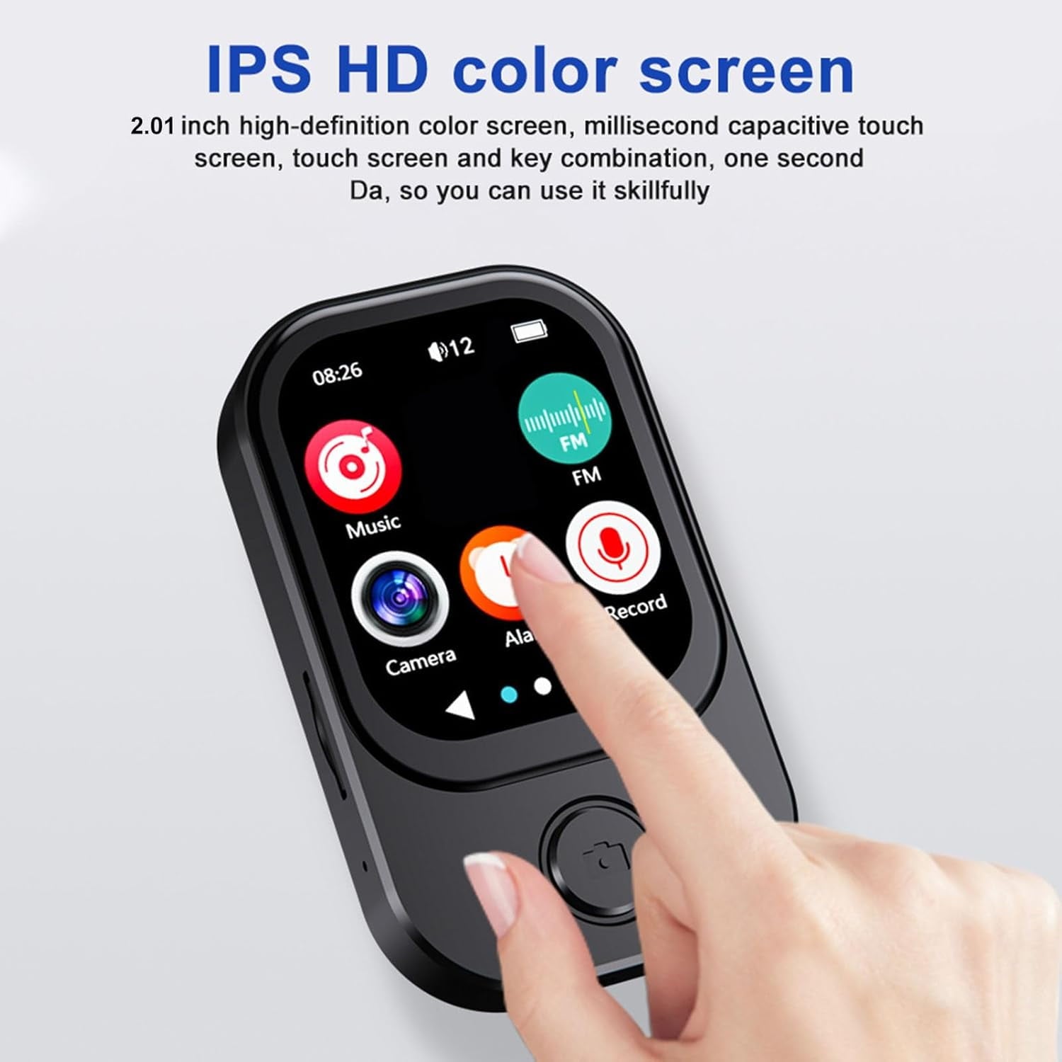 64GB Mini MP3 Player with Camera Bluetooth Mp3 Mp4 Music Player 2.0 IPS Touch Screen Android Player with Speaker FM Radio MP3 Player with E Book Alarm Clock Stopwatch Walkmen Player for Sports Travel
