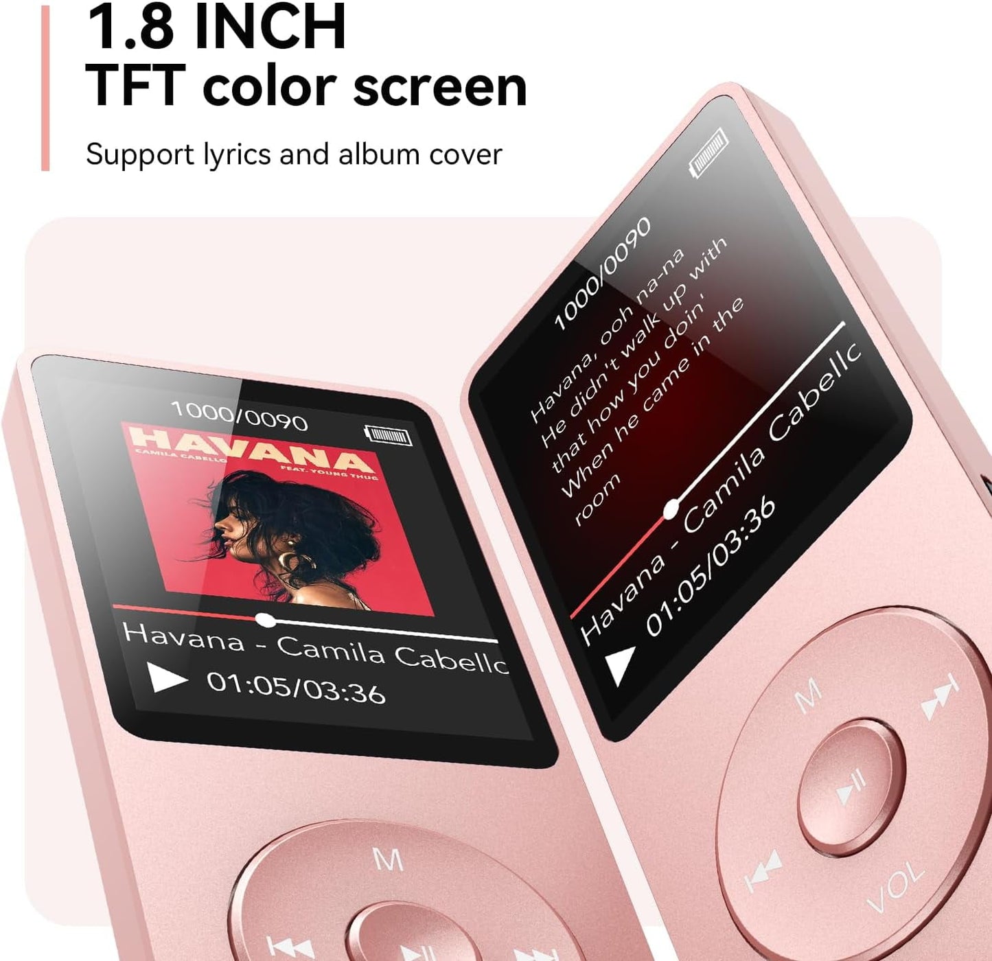 MP3 Player with Bluetooth and 32GB TF Card HiFi Music Player with Built-in Speaker Earphones Multifunctional MP3 Players with FM/Recording/E-Book/Video Supports up to 128GB for Kids Running Walking