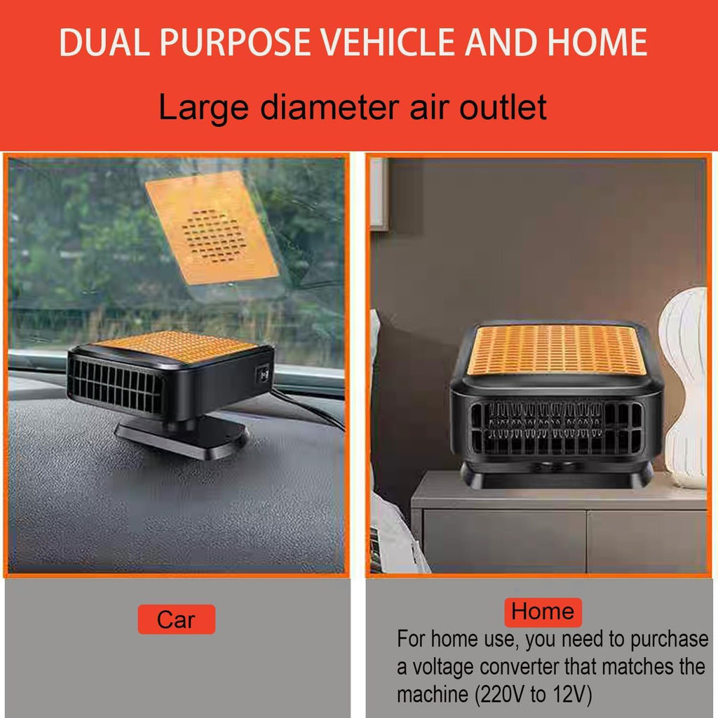 Car Heaters for Vehicle, 12V 200W Fast Heating and Cooling for Car Portable Car Heater and defroster That Plugs into Cigarette Lighter for Car 360° Rotary Car Defroster Windshield Heater (Orange)