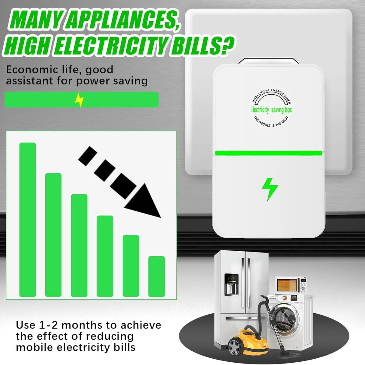 Power Saver Pro x,Electricity Saving Box,Energy Saving Device,High Efficiency Household Stable Voltage Device US Plug Reduces Energy Costs, Stabilize Voltage 4 Pack