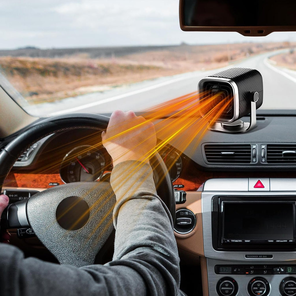 MUSICOZY Portable Car Heater Automotive Defogger – Electric Car Cooler Warmer | Quick Heat Air Blower, Vehicle Cabin Heater,Plug-In Deicer Machine For Drivers Trucks RVs SUVs Sedans Adventure Seekers