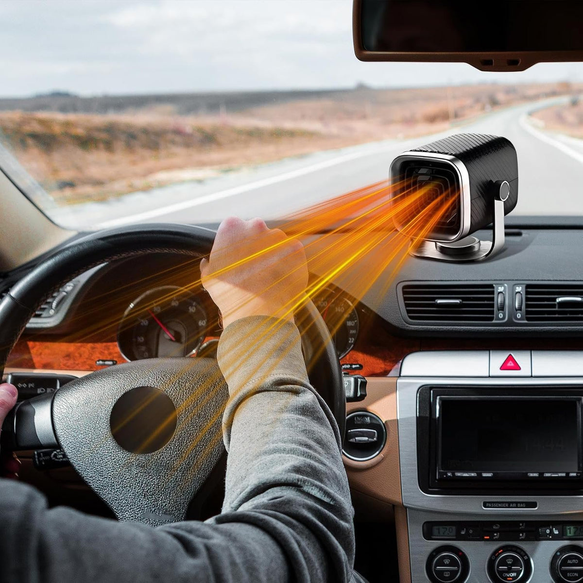 MUSICOZY Portable Car Heater Automotive Defogger – Electric Car Cooler Warmer | Quick Heat Air Blower, Vehicle Cabin Heater,Plug-In Deicer Machine For Drivers Trucks RVs SUVs Sedans Adventure Seekers