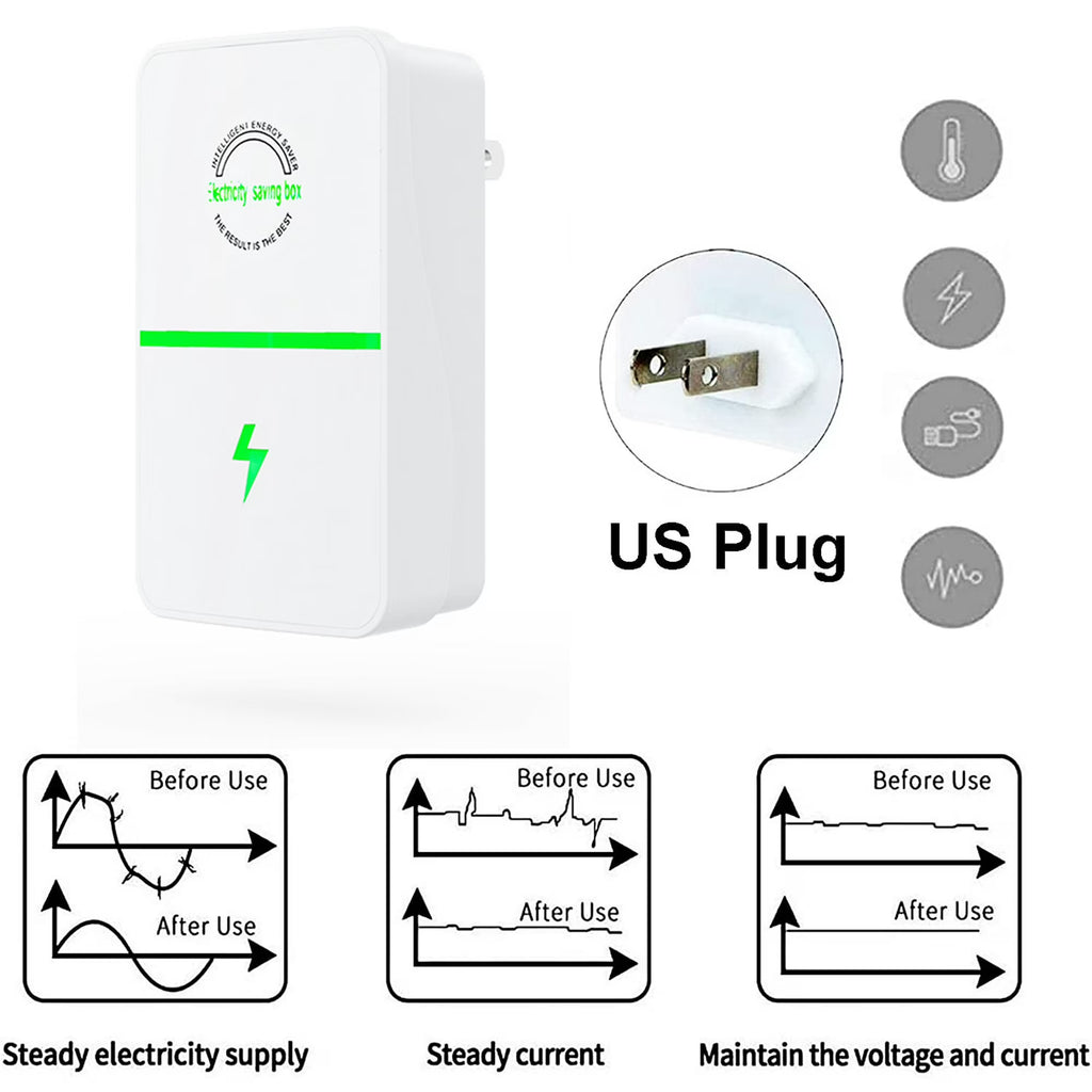 Electricity Saving Box,Energy Saving Device,High Efficiency Household Stable Voltage Device US Plug Reduces Energy Costs, Stabilize Voltage 2 Pack