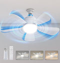 Socket Fan Light  20  Ceiling Fans with Lights and Remote  3-Colors Dimmable 5 Speeds Light E26/E27 Bulb Compatible/Ceiling Fan for Bedroom Home Office Dining Room Garage 1500 Lumens  White