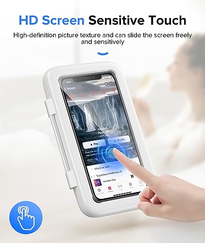 LC-dolida Shower Phone Holder Waterproof 480 Rotation Phone Stand Case Mount for Bathroom Batheub Kitchen Wall Mirro Compatible with iPhone 15 14 13 12 11 Plus Pro Max XS XR up to 6.8  Cell Phone