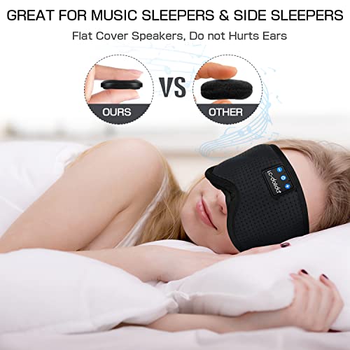 Sleep Headphones  Silk Sleep Mask Bluetooth Wireless Music Eye Mask  Sleeping Headphones for Side Sleepers Sleep Mask with Bluetooth Headphones Ultra-Thin Stereo Speaker Perfect for Sleeping