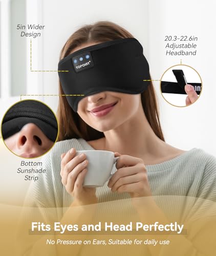 Sleep Mask with Headphones Bluetooth 5.2 Wireless  Sleep Headphone with Microphone Built-in HD Speakers Music  Eye Mask for Sleeping Travel Meditation for Men Women Girl Cool Gadgets