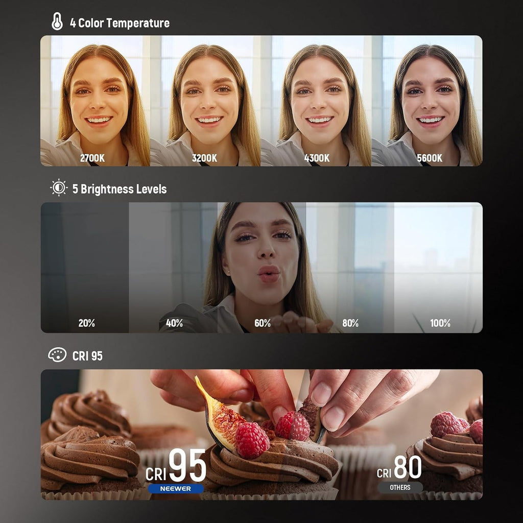 Magnetic Selfie Light for iPhone Instant Attachment for MagSafe CRI95 700lx/0.3m Folding LED Phone Fill Ring Lighting Phone Light with a Mirror for Zoom Makeup Photography Recording Video Conference