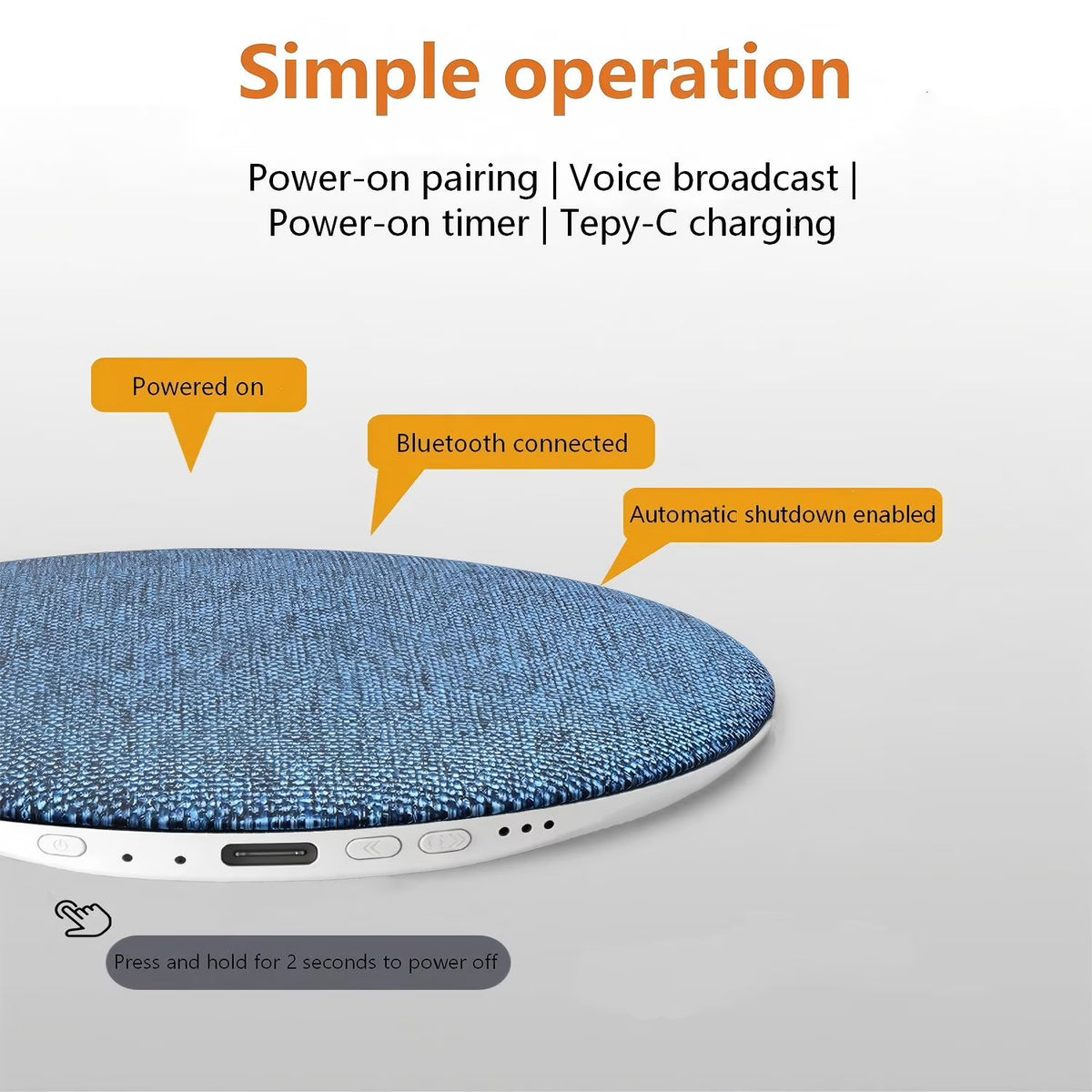 Ultra-Thin Under Pillow Speaker, Pillow Speaker for Sleeping, Bluetooth 5.4 Pillow Speaker with Hi-Fi Sound & Sleep Timer for Immersive Sleep & Relaxation, 20-48 Hour Battery Life, Blue