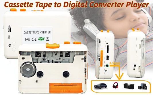 Cassette Player Walkmen MP3 Converter Portable Tape Player Drive USB Cassette to MP3 Converter with Earphone Volume Control Plug and Play Clear Sound Cassette for USB drive for CD for iPod
