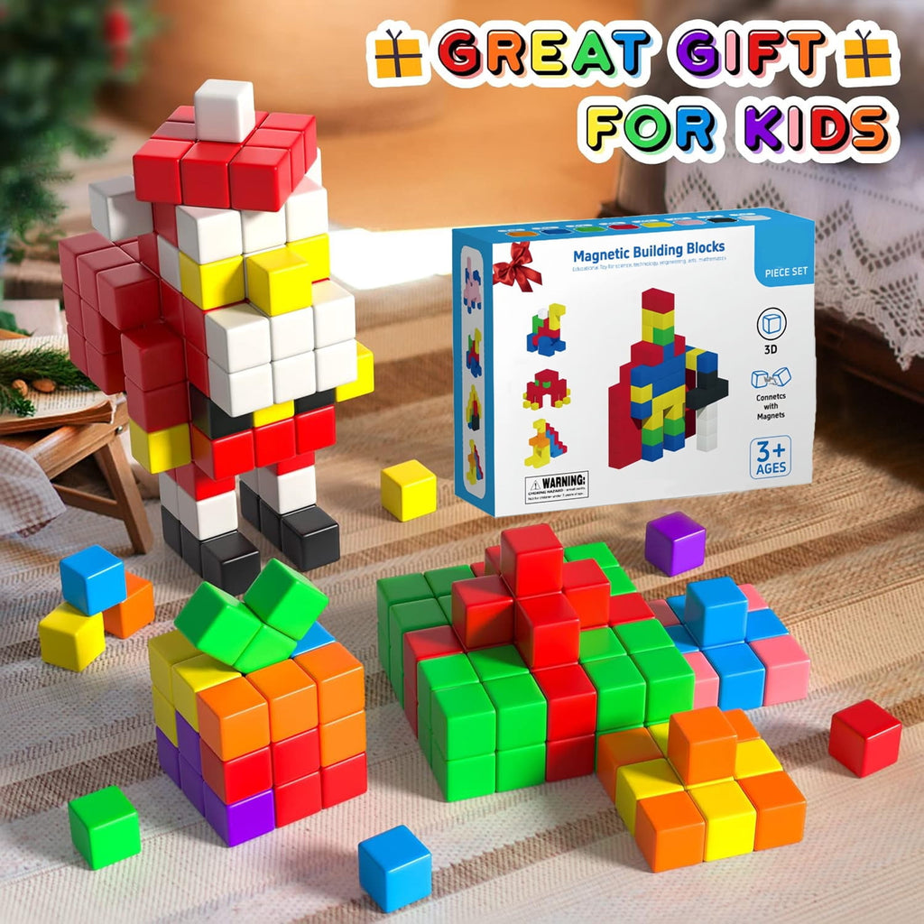 CEDQ Magnetic Blocks Toys Magnet Building Cubes for Toddlers Ages 3-5 54PCS STEM Baby Educational Sensory Autism Montessori Preschool Toys Gifts for Kids Ages 4-8 Year Old Boys and Girls