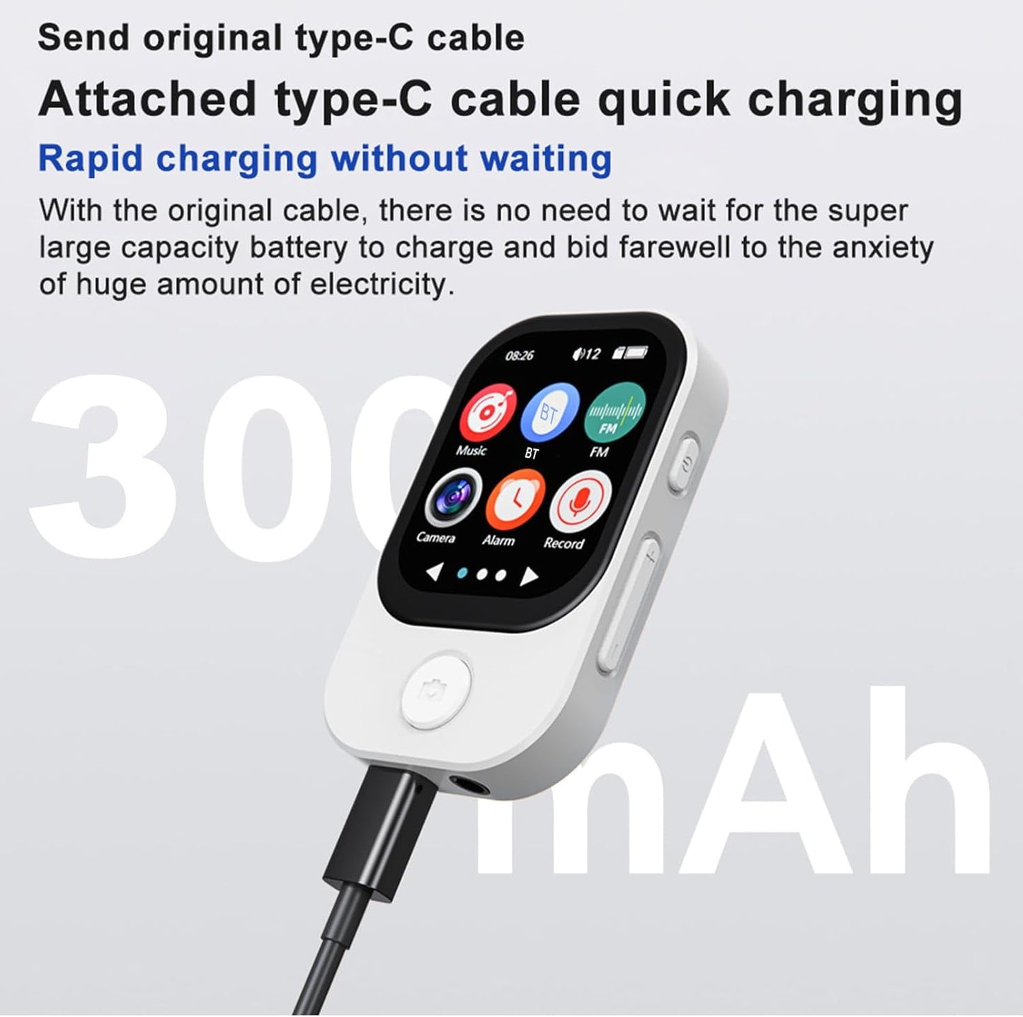 64GB Mini MP3 Player with Camera Bluetooth Mp3 Mp4 Music Player 2.0 IPS Touch Screen Android Player with Speaker FM Radio MP3 Player with E Book Alarm Clock Stopwatch Walkmen Player for Sports Travel