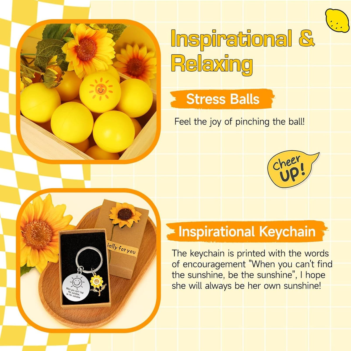 XEAZON Gift Baskets for Women, 10Pcs Unique Birthday Gifts for Women, Best Friend Birthday Christmas Gifts, Sending You Sunshine Gifts, Cheer Up Box for Sister Friendship, BRIGHTEN UP HER DAY!