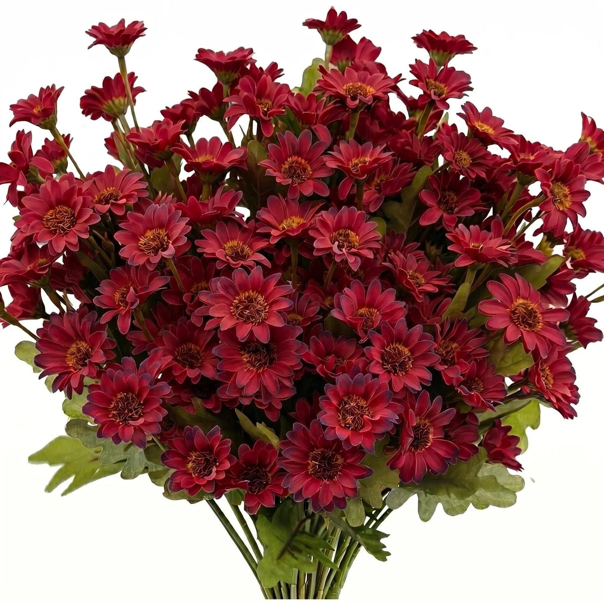 5-Pack Artificial Fall Flowers Fake Lifelike Mums for Outdoors UV Resistant Silk Daisy Floral Faux Mum Plants Fake Bushes for Year-Round Porch Garden Yard Porch Patio Decor Home Decor Indoor Outside