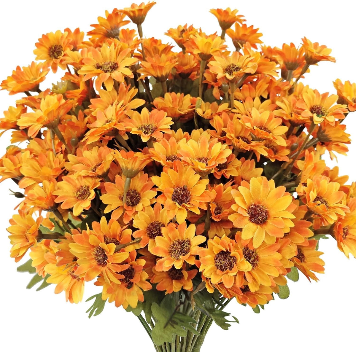 5-Pack Artificial Fall Flowers Fake Lifelike Mums for Outdoors UV Resistant Silk Daisy Floral Faux Mum Plants Fake Bushes for Year-Round Porch Garden Yard Porch Patio Decor Home Decor Indoor Outside