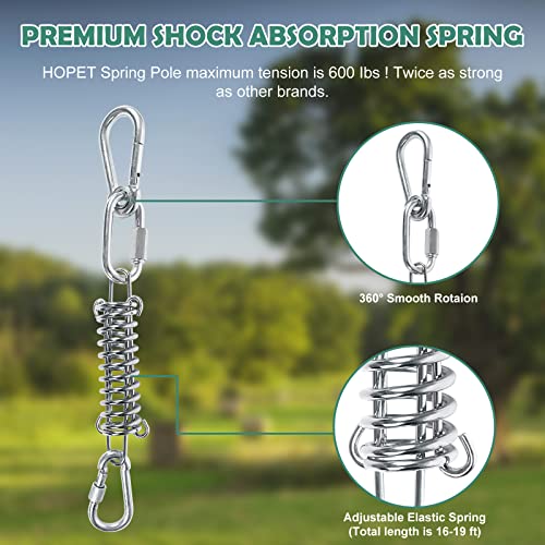 Dog Outdoor Bungee Solo Hanging Toy  Tether Tug of War Dog Toys for Pitbull Small Large Aggressive Chewers Dogs to Exercise  Durable Interactive Dog Tug Toy with Metal Spring Kit  Dog Rope Toys