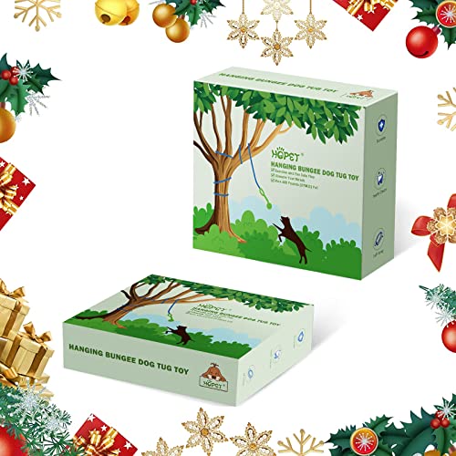 Dog Outdoor Bungee Solo Hanging Toy  Tether Tug of War Dog Toys for Pitbull Small Large Aggressive Chewers Dogs to Exercise  Durable Interactive Dog Tug Toy with Metal Spring Kit  Dog Rope Toys