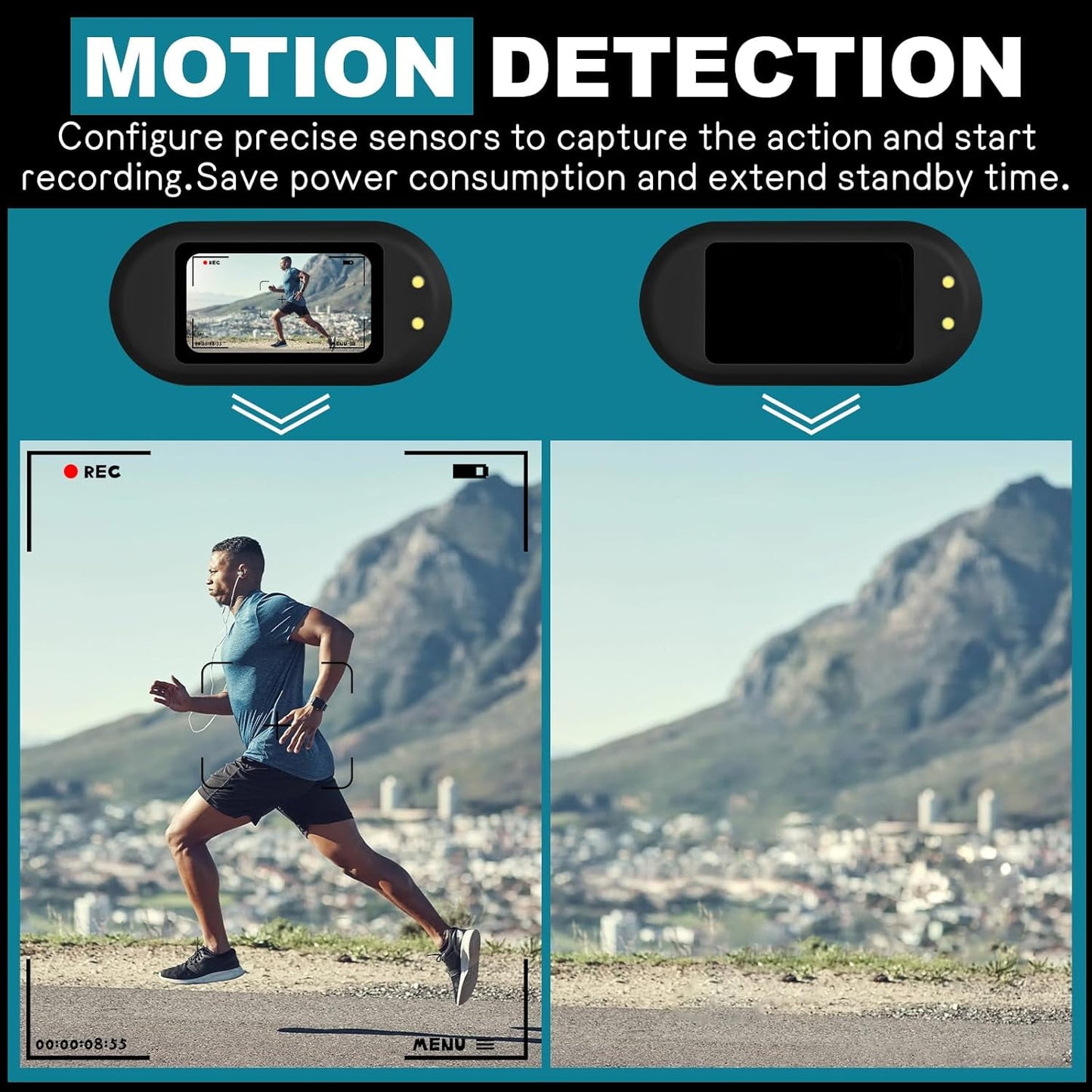 Mini Body Camera 1080p Wearable Thumb Size Cam with Charging Case Pet Camera POV Cam with Motion Detection Photo Shooting Video Recording for Cat Dog Sport Waterproof Black