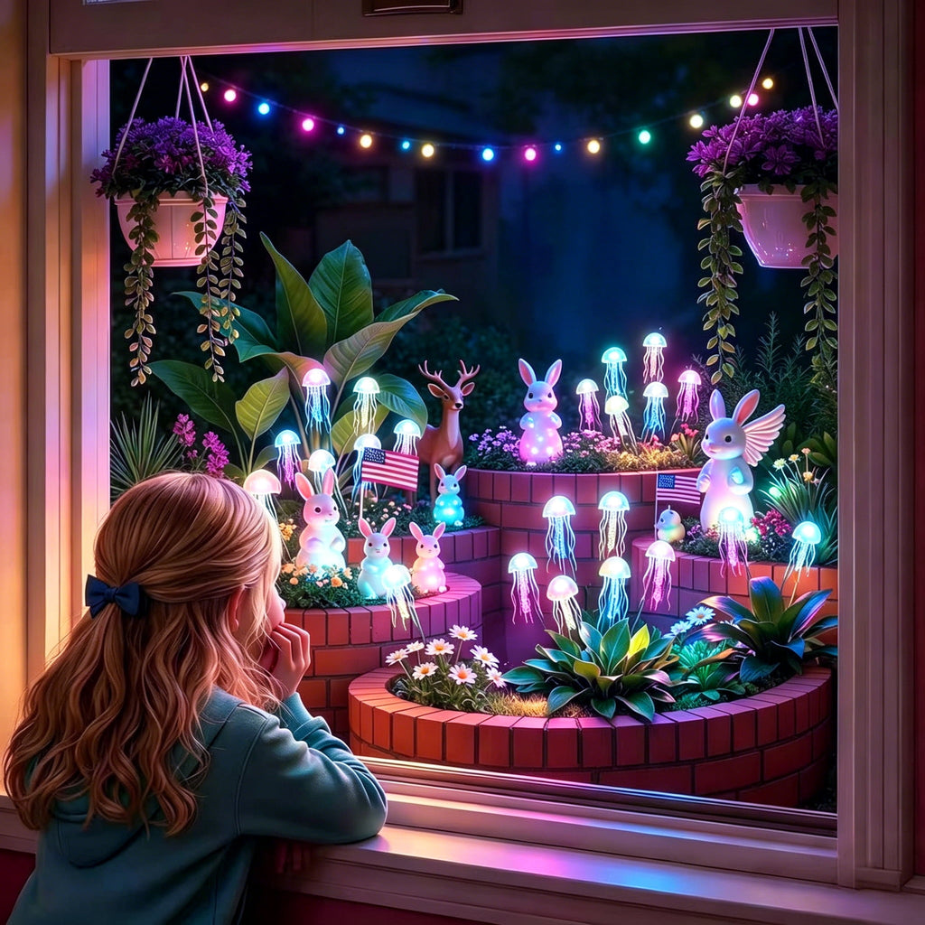 Solar Garden Lights Outdoor 2 Pack 12 LEDs Waterproof Solar Powered Jellyfish Lights Christmas Garden Decorative Lights for Outside Yard Pathway Lawn Warm White Decorations - Unique Gifts for Holiday
