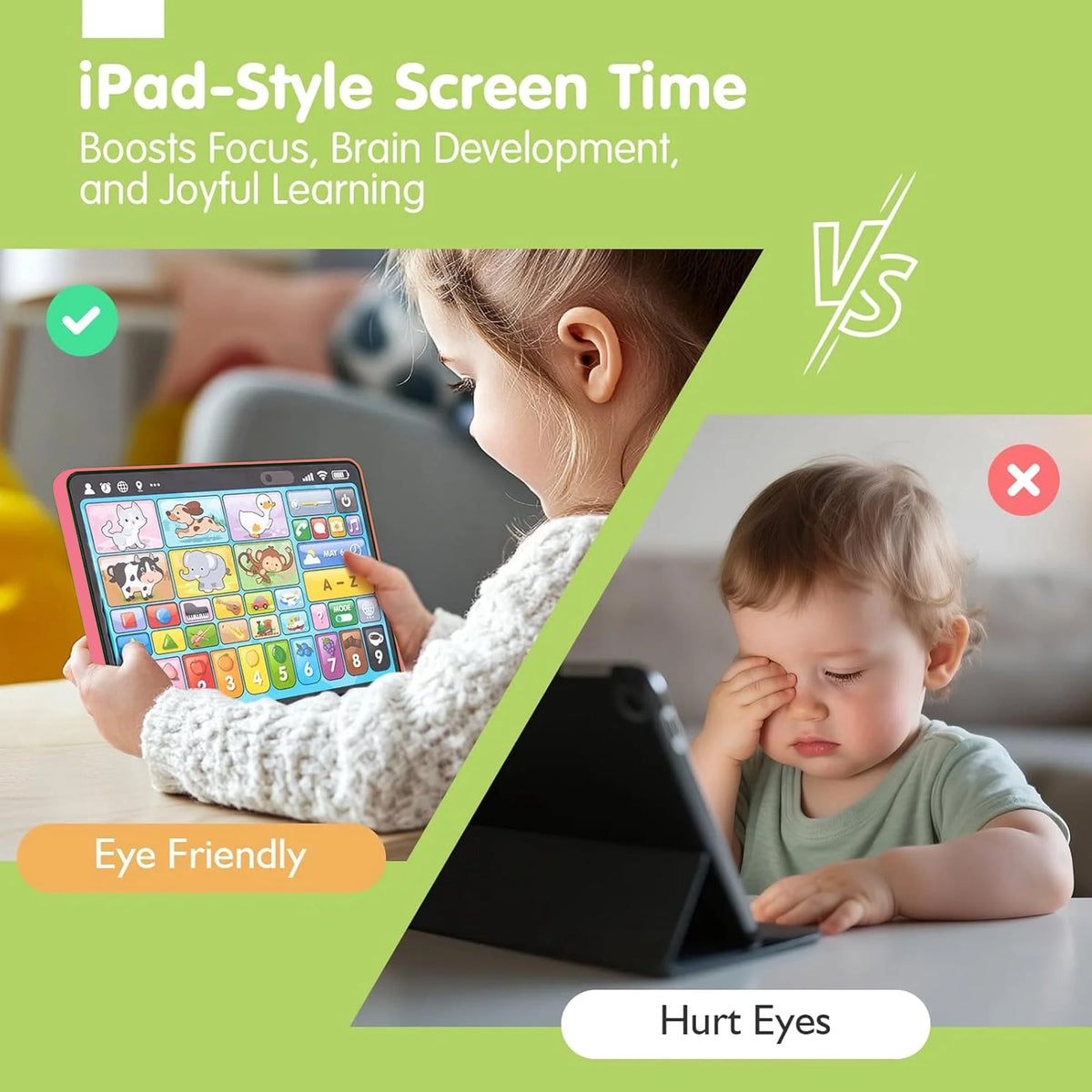 Learning Tablet for Toddlers 1-3 Trilingual Learning Toys–New Version Educational Toy with Sounds&Speech Therapy–Early Development Gifts for 1 Year Old Boys Girls Ages 12-18 Months to 2-3 Years Gift