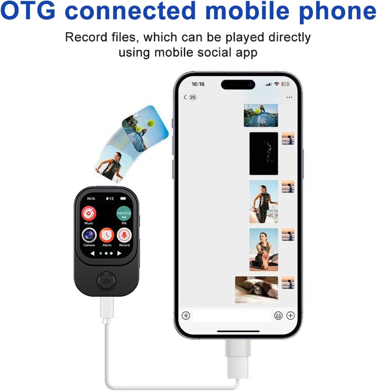 64GB Mini MP3 Player with Camera Bluetooth Mp3 Mp4 Music Player 2.0 IPS Touch Screen Android Player with Speaker FM Radio MP3 Player with E Book Alarm Clock Stopwatch Walkmen Player for Sports Travel