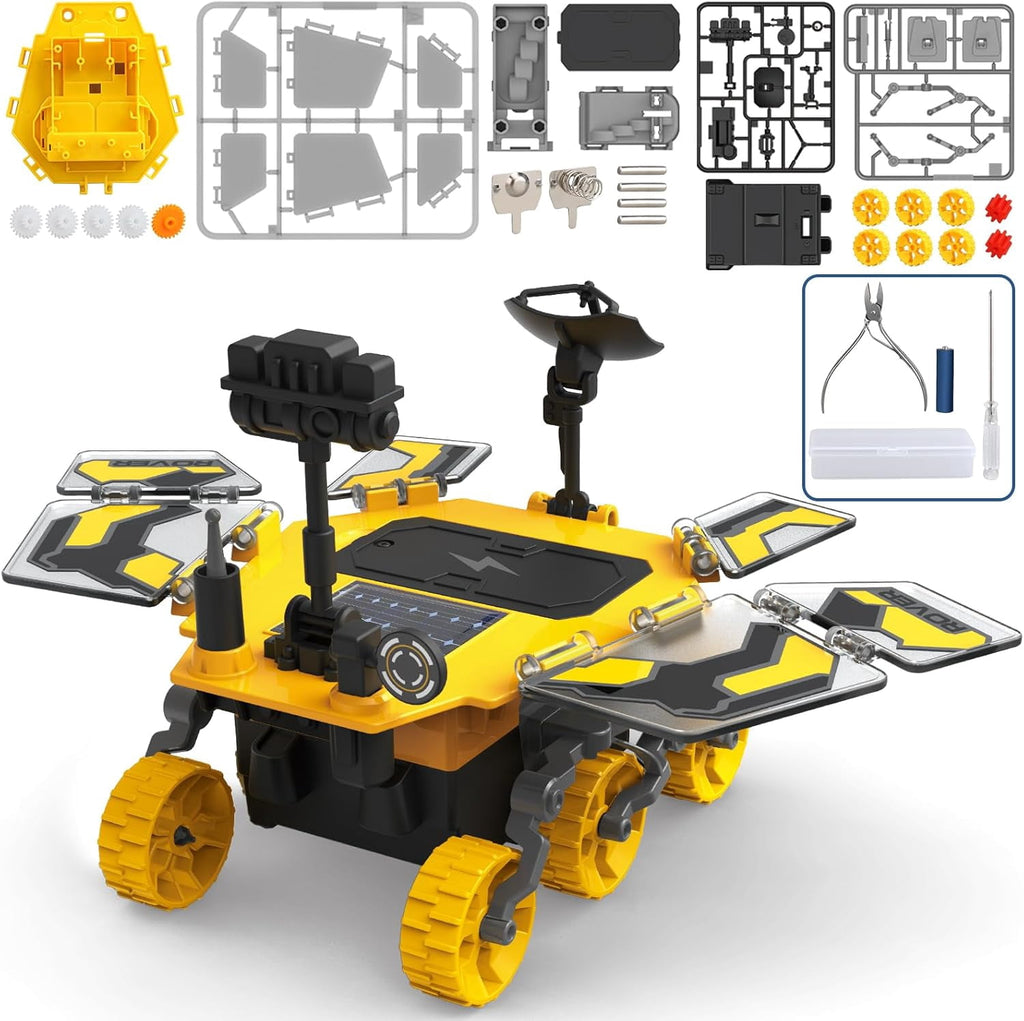 CEDQ Solar Robot Kit-Mars Rover STEM Educational Toys for Boys Ages 8-12 Kids Space Toys DIY Science Kit with Two Energy Modes Explore Solar Energy Toys as Birthday Gifts for 8 9 10 11 12 Years Old