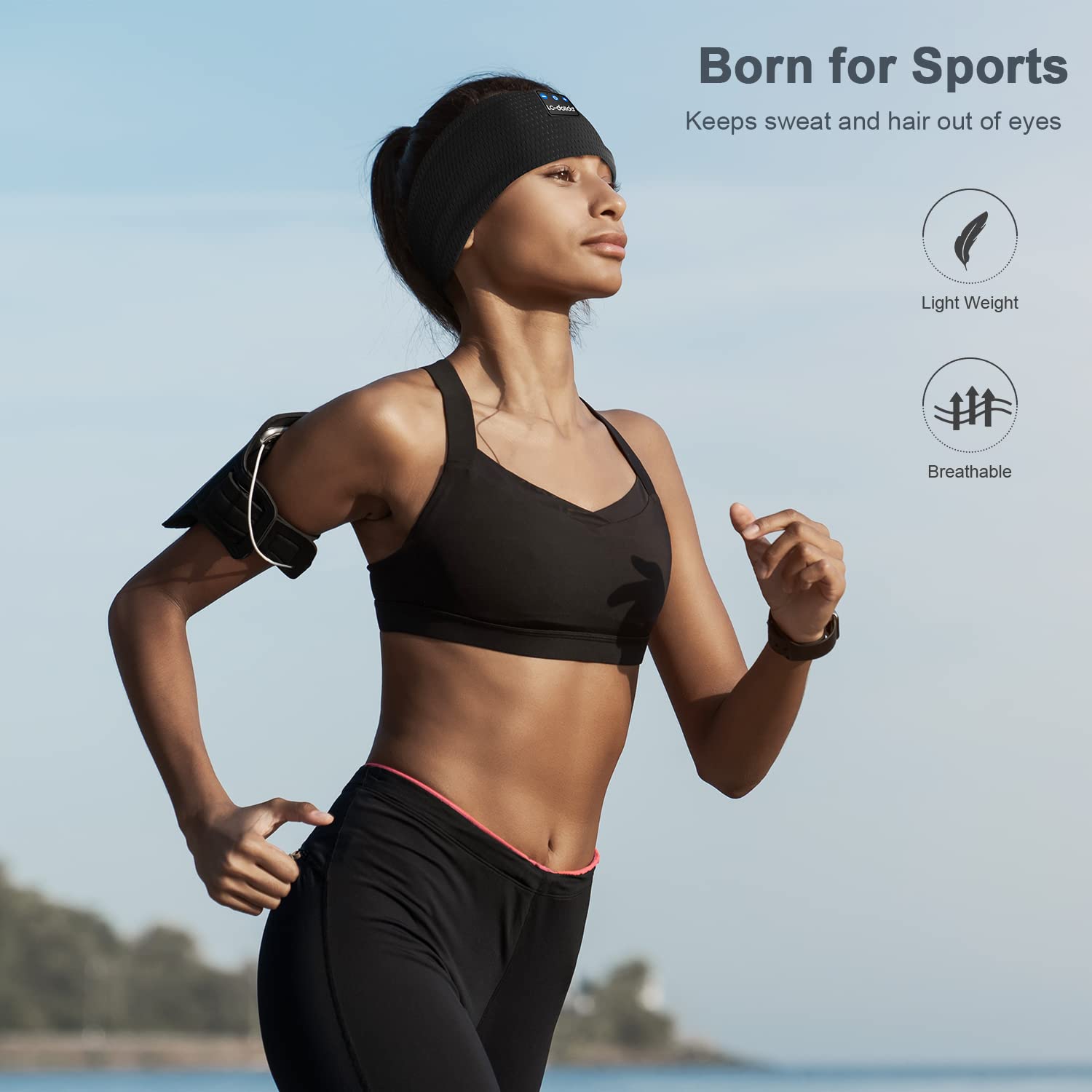 LC-dolida Sleep Headphones Bluetooth Headband  Headband Headphones Wireless Earphones Built in Speakers for Side Sleepers  Sleeping Headphones Sleep Earbuds