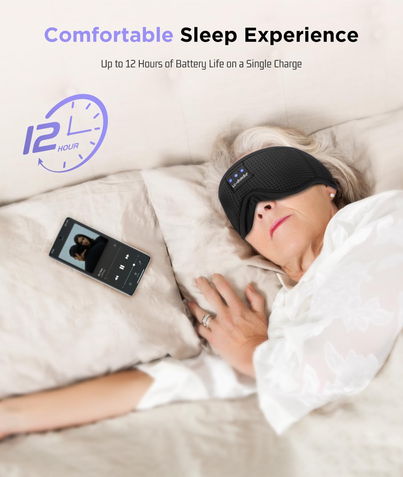 Sleep Mask with Bluetooth Headphones Bluetooth Sleep Mask Sleep Headphones 3D Eye Mask for Sleeping Mask Music Sleeping Headphones for Side Sleepers