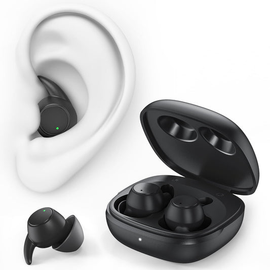 2.0 Sleep Headphones  Noise Blocking Sleep Earbuds  High Fidelity Invisible Ear Plugs-Hearing Protection  Mini Design for Side Sleepers  Bluetooth 5.4  Reusable Flexible Silicone-Black