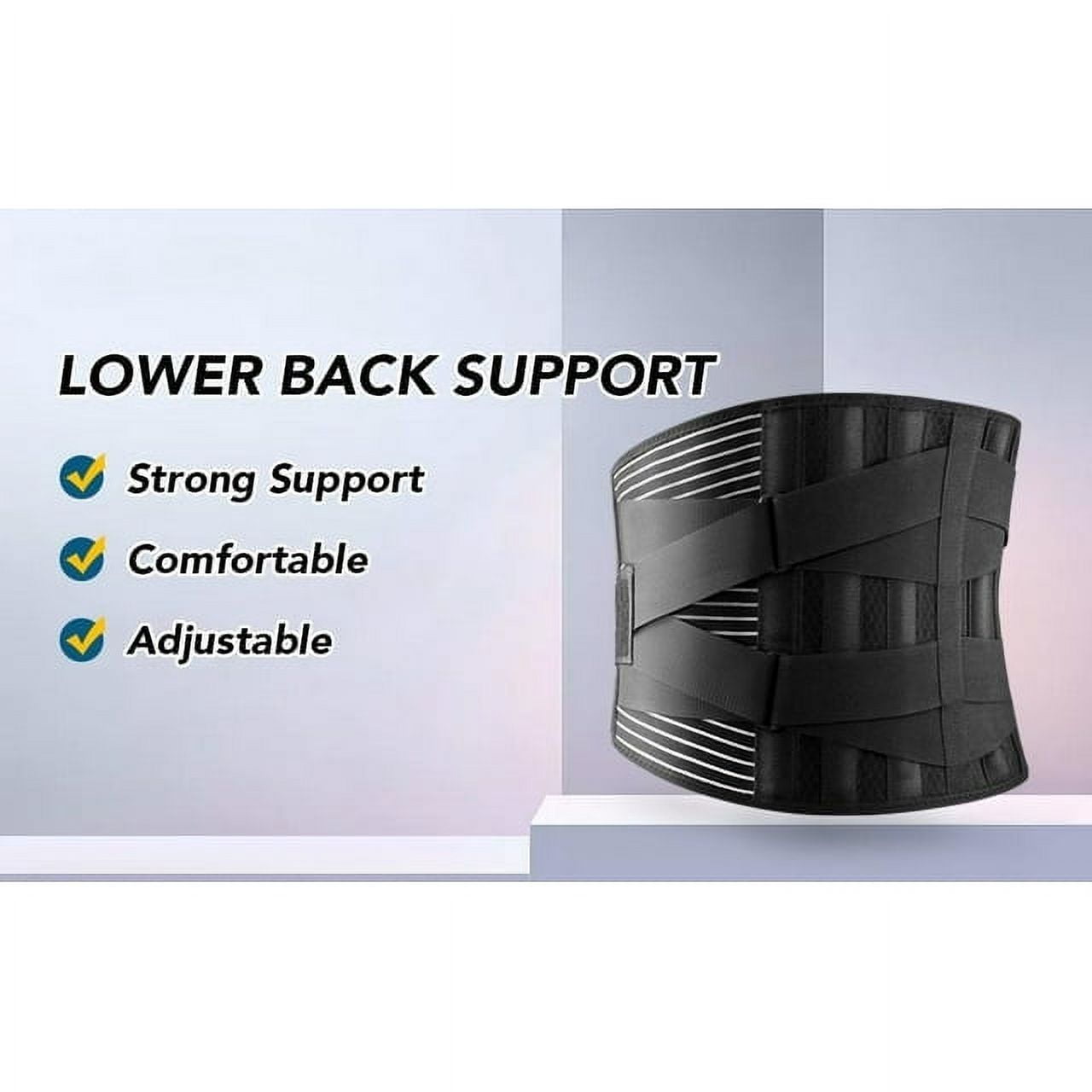 Back Braces for Lower Back Pain Relief with 6 Stays Breathable Back Support Belt for Men/Women for work Anti-skid lumbar support belt with 16-hole Mesh for sciatica(XL)