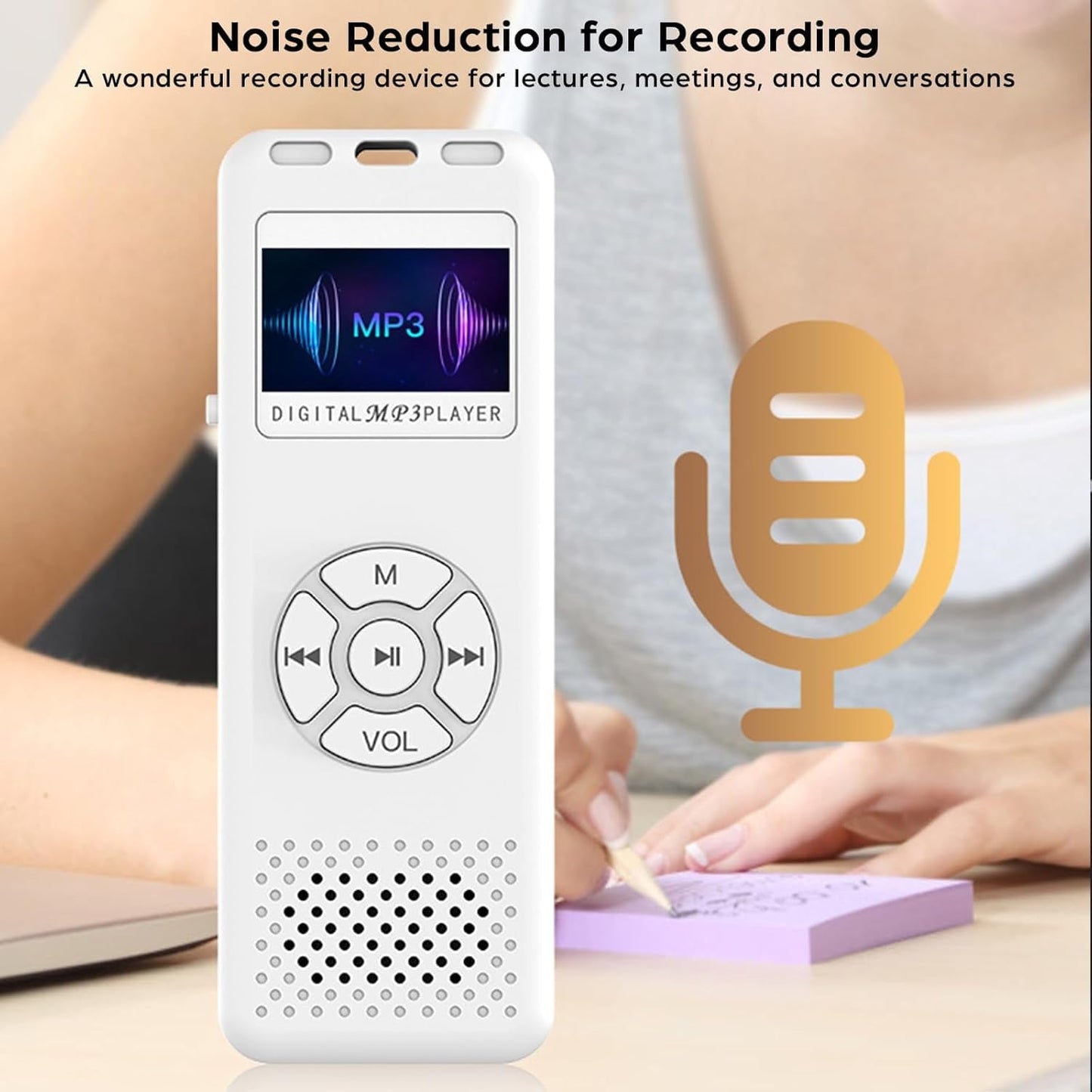 MUSICOZY 128GB MP3 Player Portable Music Player with Built-in Speaker Hi-Fi Lossless Sound Music MP3 Player for Voice Recorder FM Radio E-Book AB Repeat mode with Earphones for Kids Running Walking