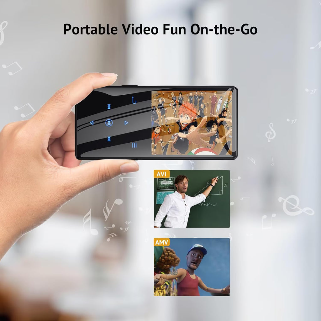 MUSICOZY 64GB MP3 Player with Bluetooth 5.3,Music Player Features HD Speaker, Earphone,2.4" Touch Buttons Screen with FM Radio Voice Recorder E-Book HiFi Sound,Support up to 128GB for Walking,Running