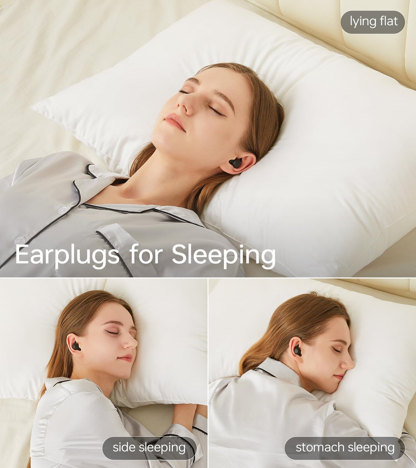 2.0 Sleep Headphones  Noise Blocking Sleep Earbuds  High Fidelity Invisible Ear Plugs-Hearing Protection  Mini Design for Side Sleepers  Bluetooth 5.4  Reusable Flexible Silicone-Black
