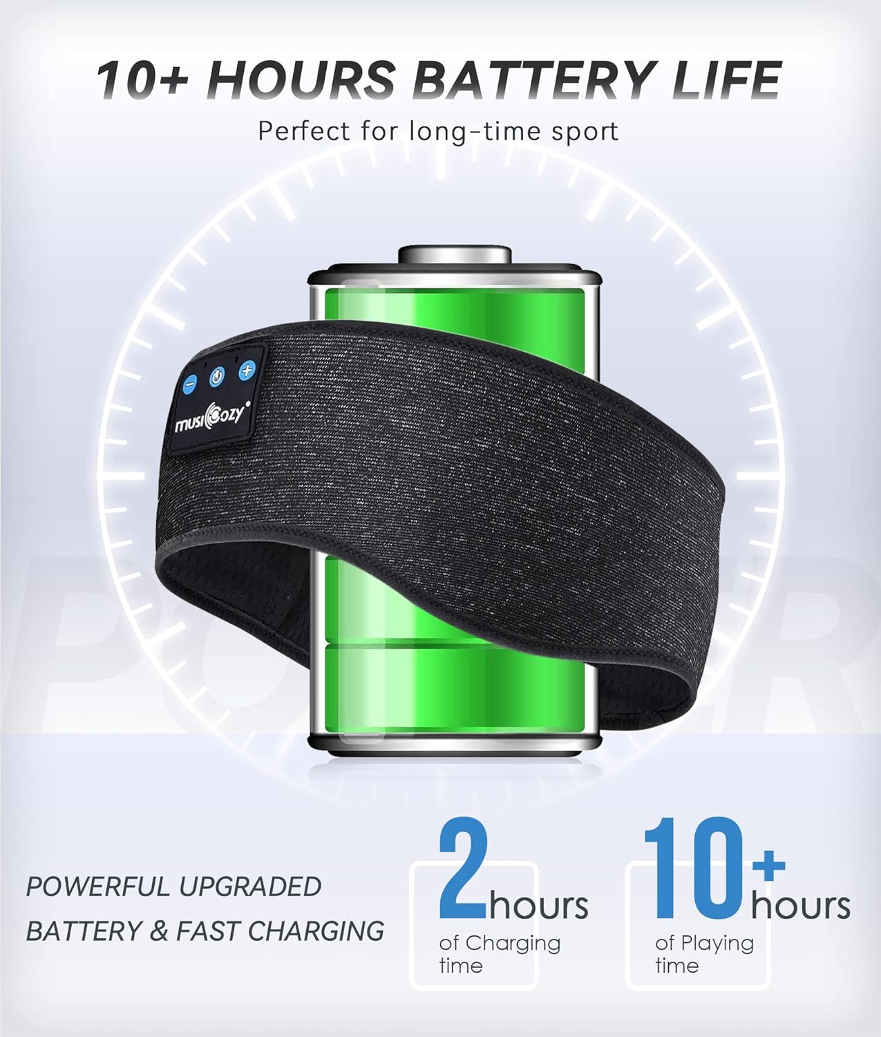 MUSICOZY Bluetooth 5.2 Sleep Headphones  Wireless Headband Headphones with HD Stereo Speakers