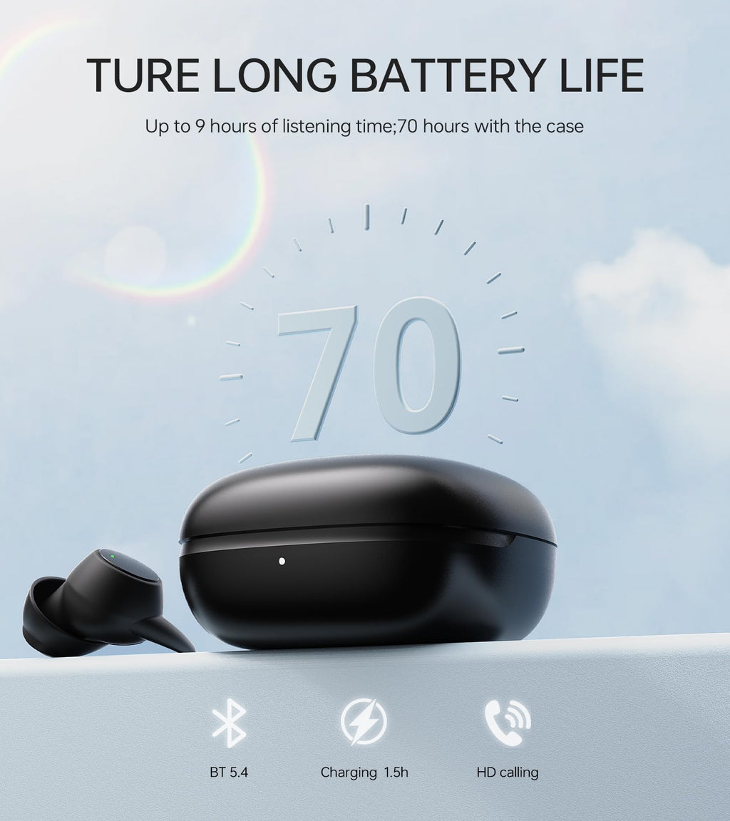 2.0 Sleep Headphones  Noise Blocking Sleep Earbuds  High Fidelity Invisible Ear Plugs-Hearing Protection  Mini Design for Side Sleepers  Bluetooth 5.4  Reusable Flexible Silicone-Black