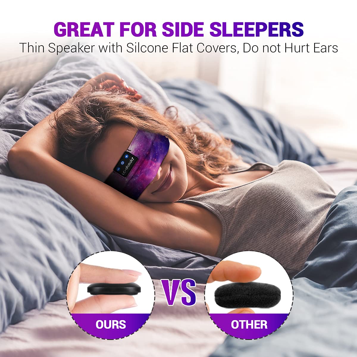 Sleep Headphones Bluetooth Headband Sleeping Wireless Headband Headphones with Thin HD Stereo Speakers