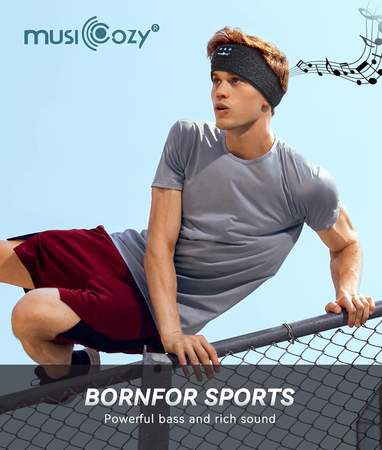 MUSICOZY Bluetooth 5.2 Sleep Headphones  Wireless Headband Headphones with HD Stereo Speakers