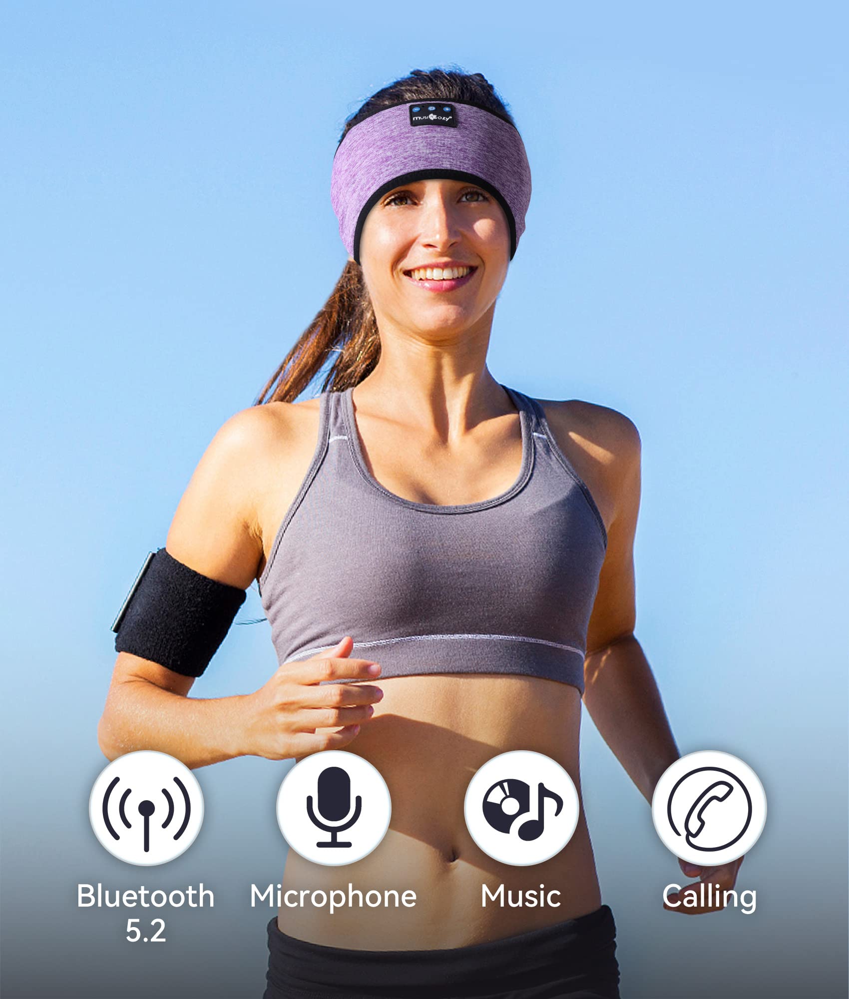 luetooth 5.2 Headband Sleep Headphones Headband Headphones Sports Wireless Music Earphones Eye Mask Earbuds for Side Sleepers