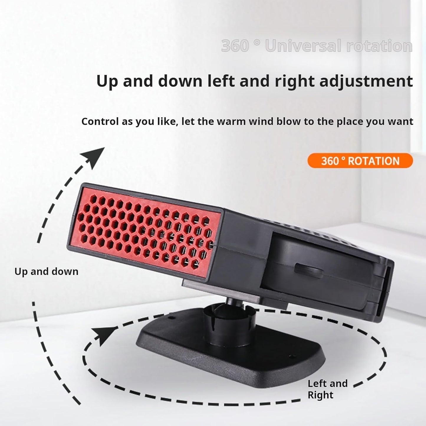 MUSICOZY Portable Car Heater 12V 200W Portable Car Heater and Defroster 360-Degree Rotation 2-in-1 Fast Heating Cooling Fan Car Windshield Defogger and Defroster with Smoke Igniter for All Cars Black