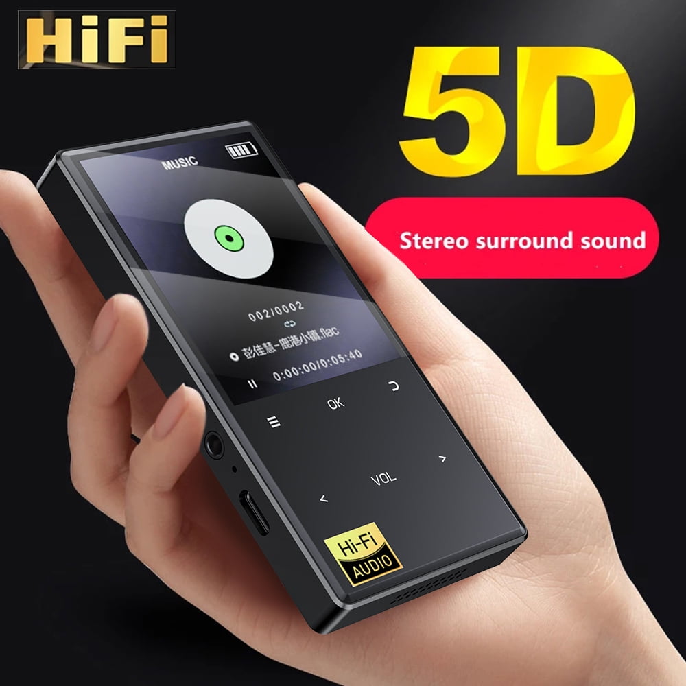 64GB MP3 Player with Bluetooth 5.4 Portable Lossless HiFi Sound Music Player with HD Speaker Digital Audio Player E-Book/Recorder/FM Radio Touch Buttons Support up to 128GB for Running Walking